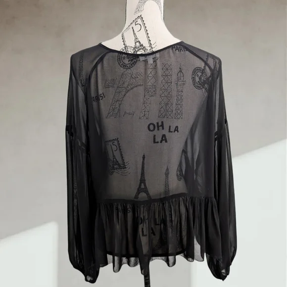 WILFRED sheer long sleeve blouse - Picture 3 of 5